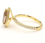 2CT Fancy Brown Diamond Ring Natural Pear Cut 18K Yellow Gold GIA Certified