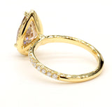 2CT Fancy Brown Diamond Ring Natural Pear Cut 18K Yellow Gold GIA Certified