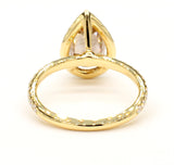 2CT Fancy Brown Diamond Ring Natural Pear Cut 18K Yellow Gold GIA Certified