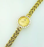 Vintage Luxury Omega Women's Swiss Diamond Watch 18K Yellow Gold 1.70 Carat