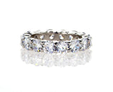 Stainless Steel Natural Round Cut Cubic Zirconia Ring Eternity Band 1.50 CTW