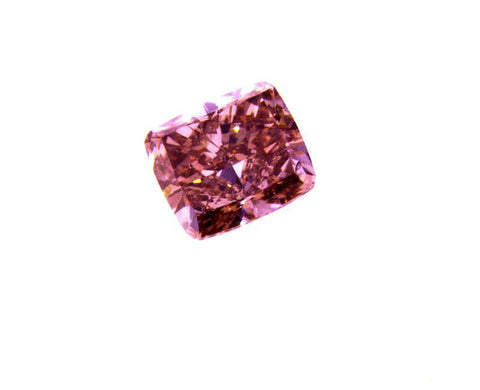 GIA Certified Natural Cushion Fancy Intense Deep Orangy Pink Diamond 0.31 Carat