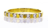 14K Yellow Gold Diamond Ring Entirely Band Natural Round Cut 0.32CT G SI1 Size 6