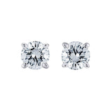 0.64 CTW Diamond Studs Earrings14k White Gold Push Back Natural Round Cut 4.4MM