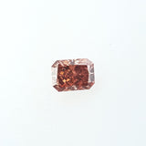 GIA Certified Natural Radiant Cut Rare Fancy Deep Orangy Pink Diamond 0.57 Ct