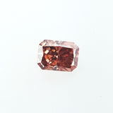 GIA Certified Natural Radiant Cut Rare Fancy Deep Orangy Pink Diamond 0.57 Ct