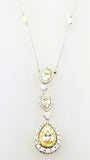 Fancy Yellow Natural Diamond Pendant Necklace 18" 18k White Gold 2.70 CTW