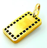 Gold Bar 14K Yellow Gold Princess Cut Diamonds Tag Pendant Necklace 14.50 CTW