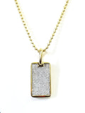 Gold Bar 14K Yellow Gold Princess Cut Diamonds Tag Pendant Necklace 14.50 CTW